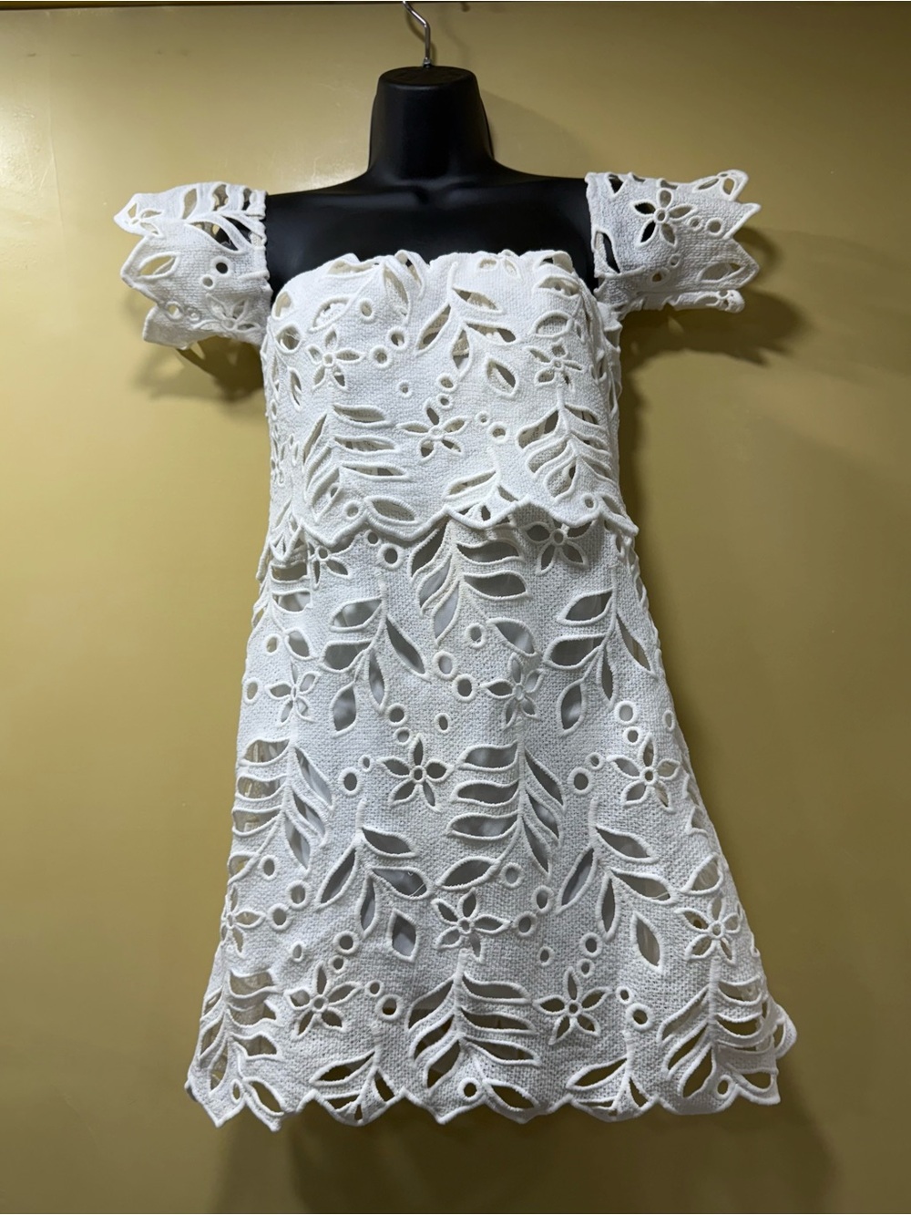 Charlotte Russe White Eyelet Off-Shoulder Dress